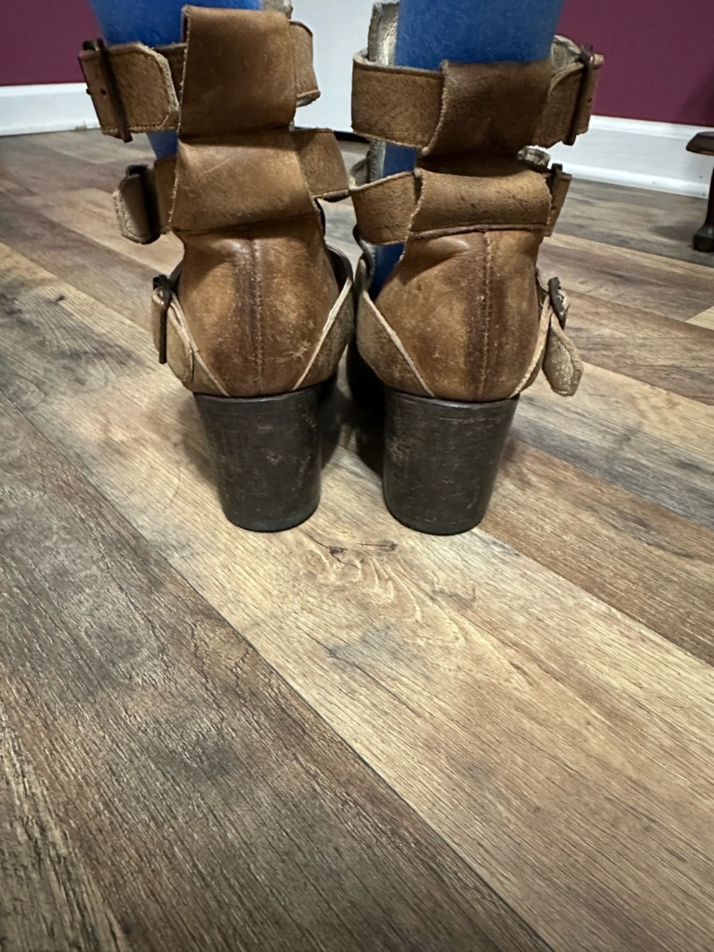 Freebird by Steven Tan Triple Buckle Leather Ankle Boots - Picture 3 of 8